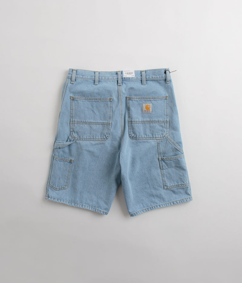 Carhartt Single Knee Shorts in Heavy Stone Bleached Blue