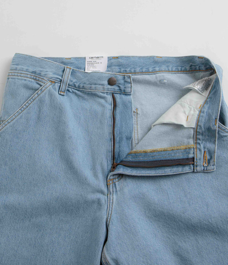 Carhartt Single Knee Shorts in Heavy Stone Bleached Blue