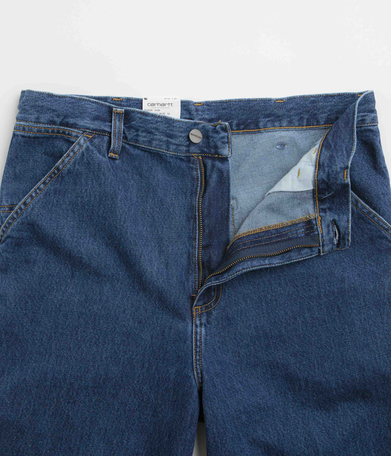Carhartt Single Knee Shorts in Stone Washed Blue