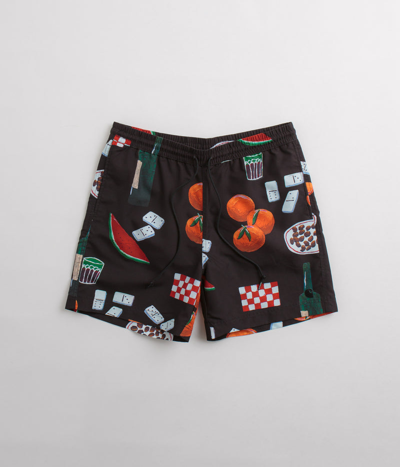Carhartt Slater Swim Trunks in Isis Maria Dinner Print and Black