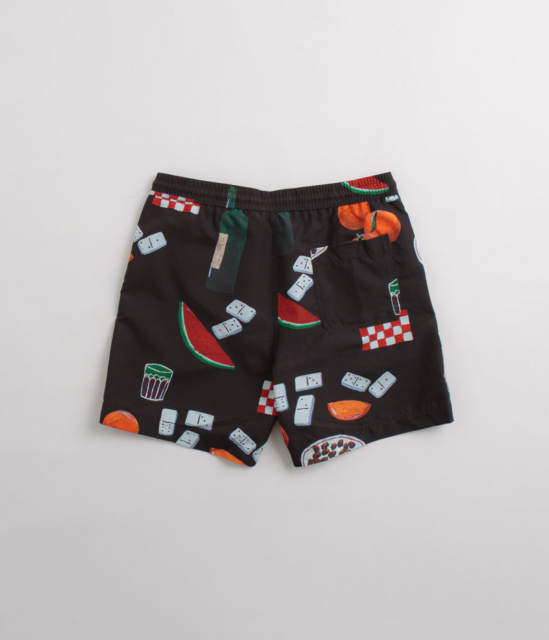 Carhartt Slater Swim Trunks in Isis Maria Dinner Print and Black