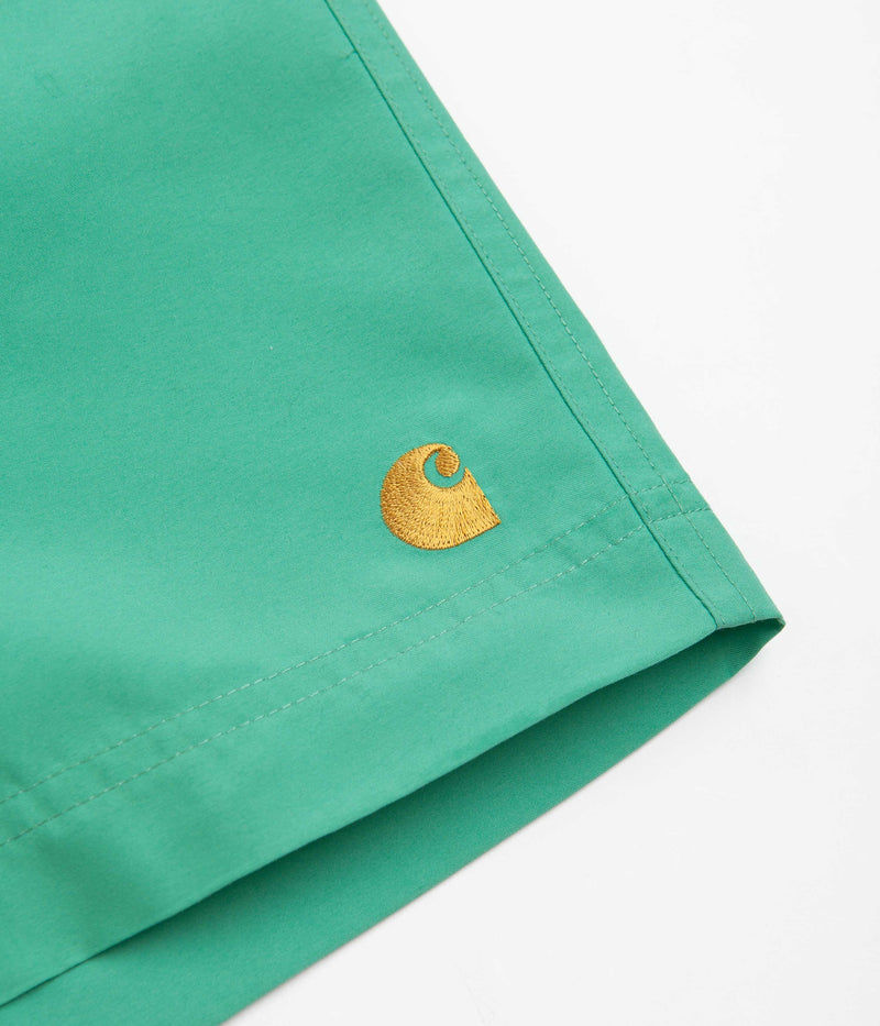 Carhartt Swim Trunks in Aqua Green and Gold
