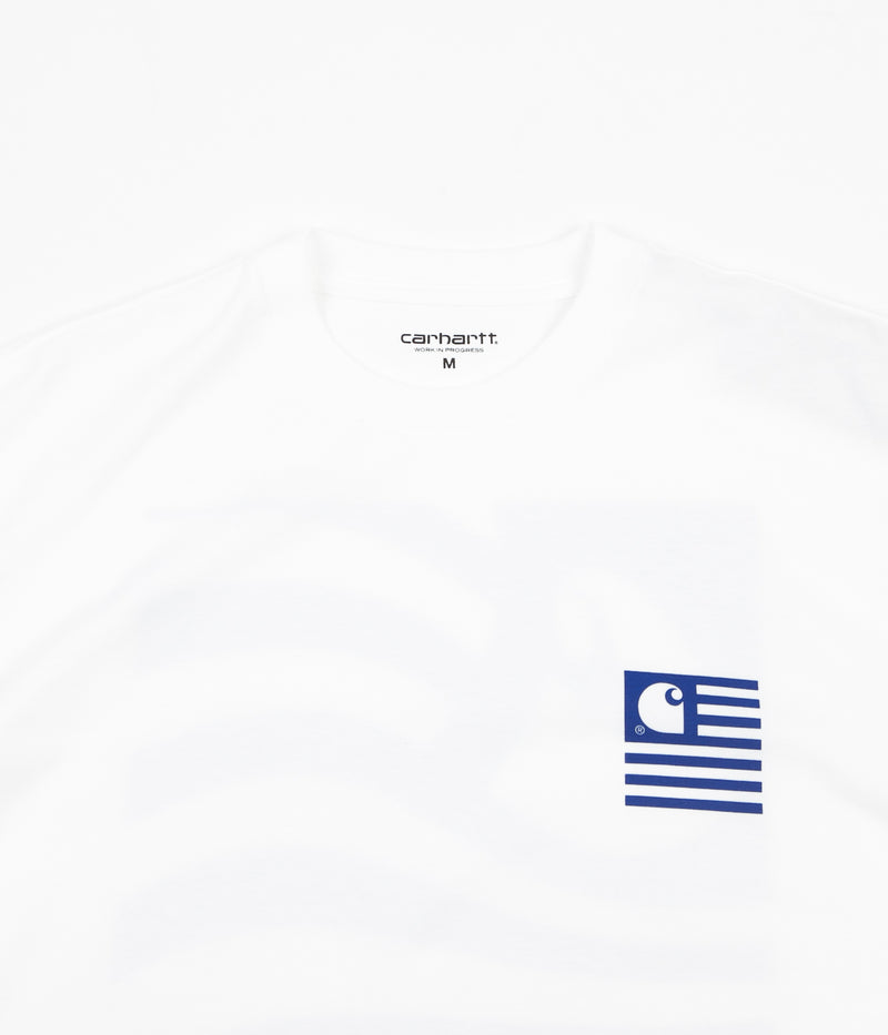 Carhartt Waving State Flag T-Shirt in White and Lapis