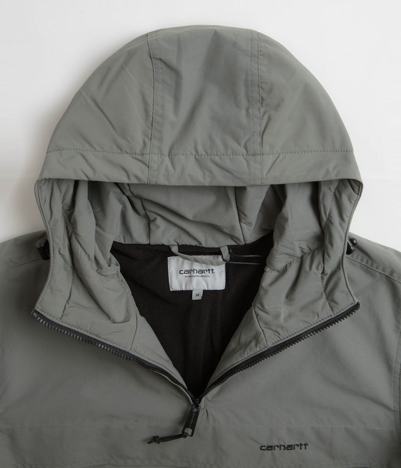 Carhartt Windbreaker Pullover Jacket in Smoke Green and Black
