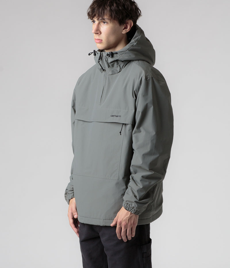 Carhartt Windbreaker Pullover Jacket in Smoke Green and Black