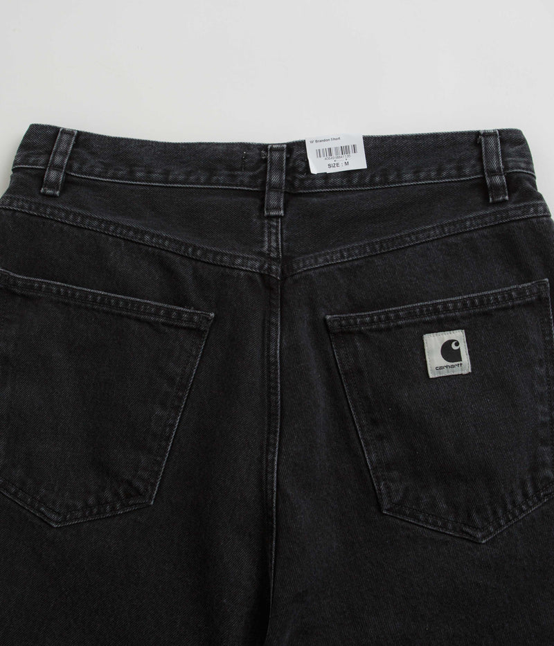 Carhartt Womens Brandon Shorts in Black Stone Washed