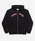 Cash Only Applique Logo Zip Hoodie in Black