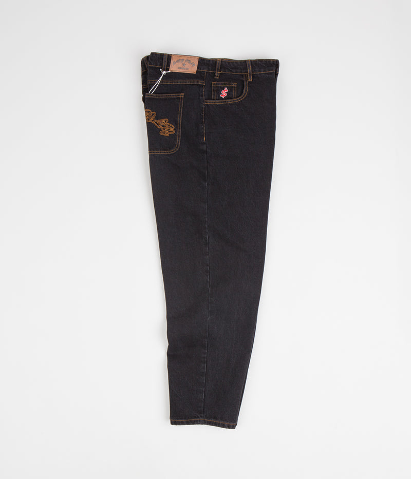 Cash Only Baggy Jeans in Washed Black and Gold