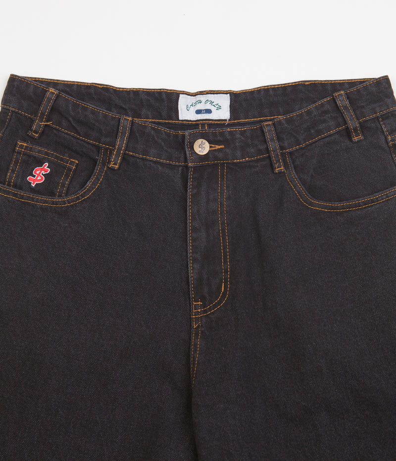 Cash Only Baggy Jeans in Washed Black and Gold