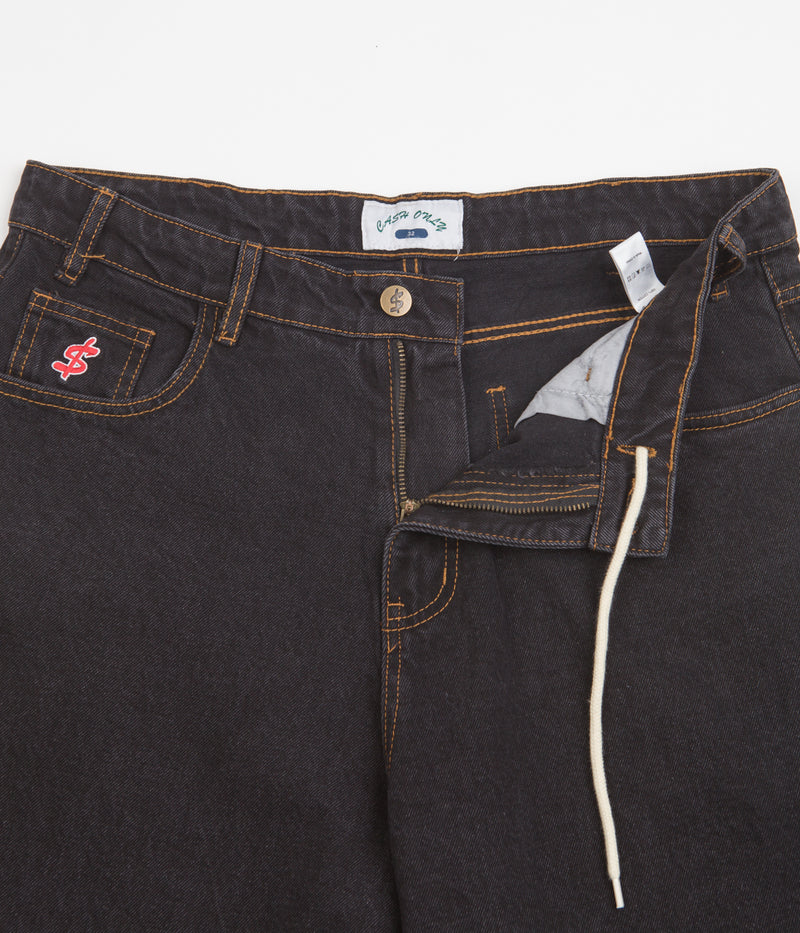 Cash Only Baggy Jeans in Washed Black and Gold