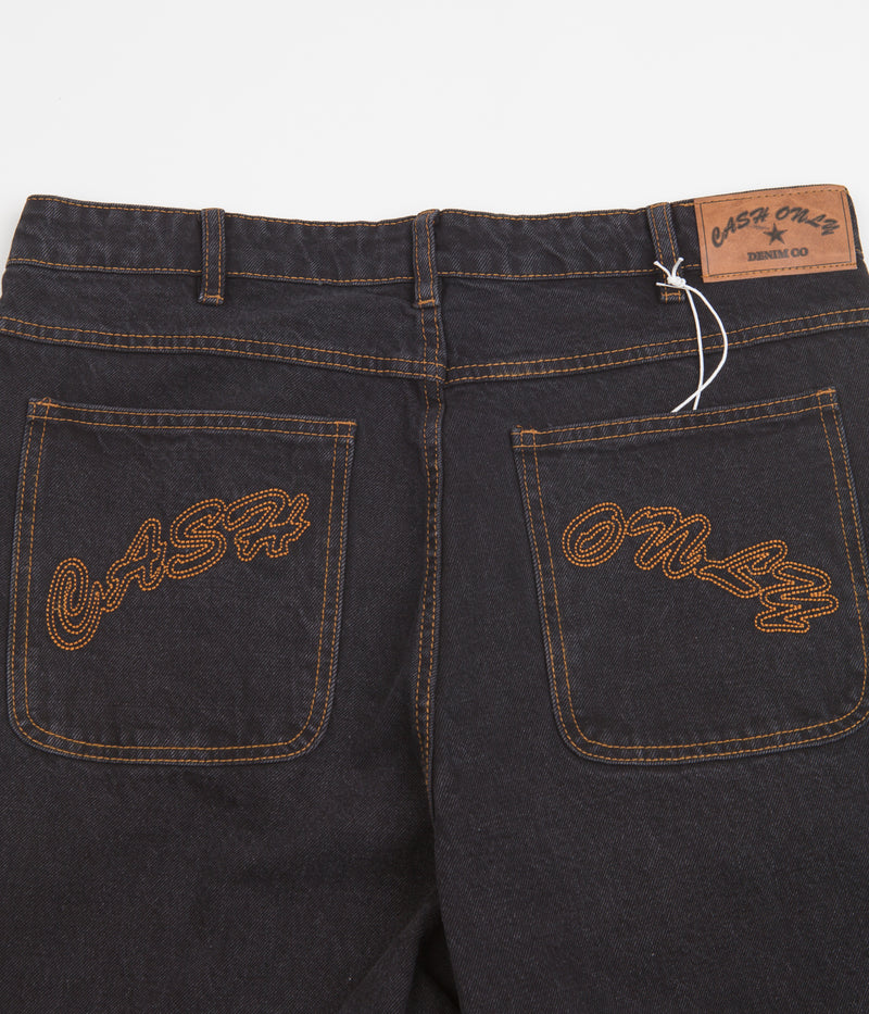 Cash Only Baggy Jeans in Washed Black and Gold