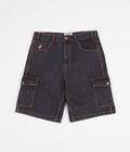 Cash Only Denim Cargo Shorts in Washed Black