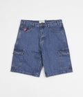 Cash Only Denim Cargo Shorts in Washed Indigo