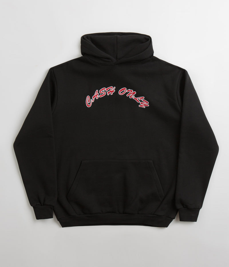 Cash Only Felt Applique Logo Hoodie in Black