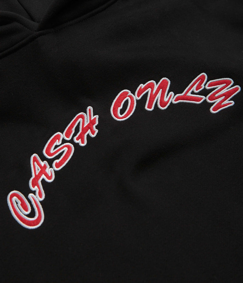Cash Only Felt Applique Logo Hoodie in Black