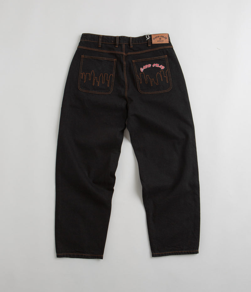 Cash Only Logo Baggy Jeans in Washed Black and Red