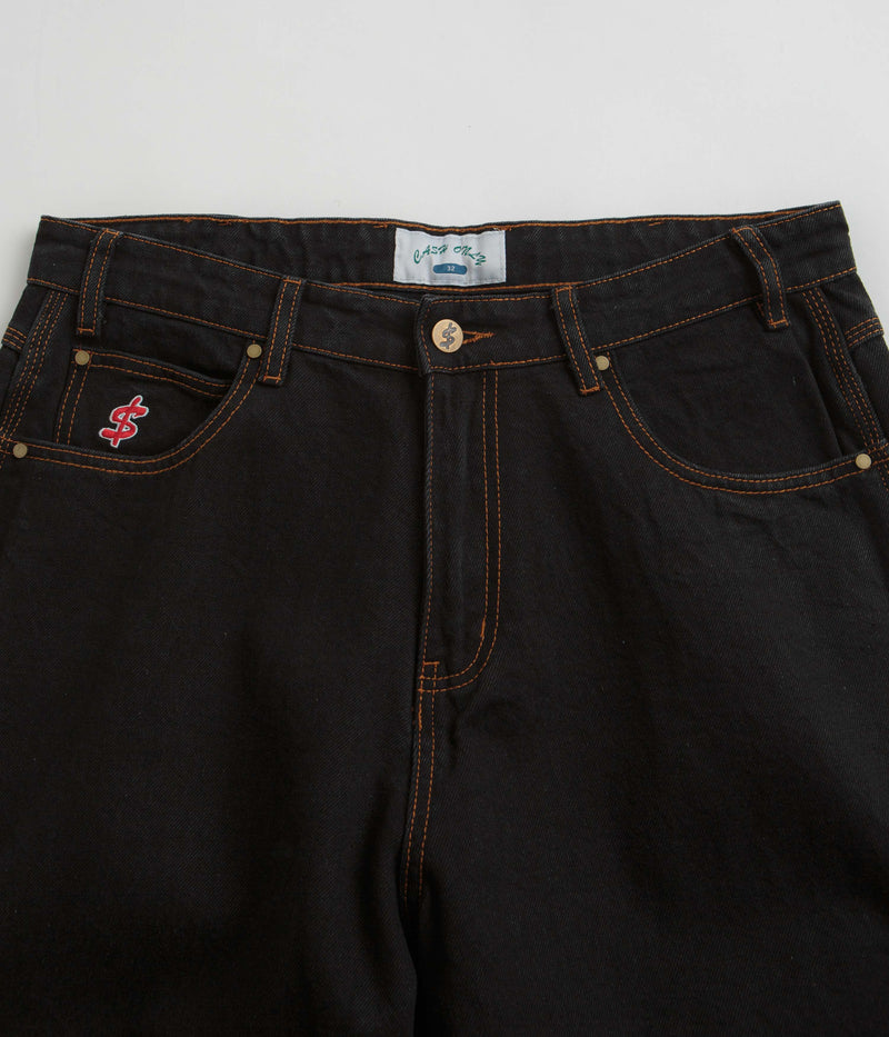 Cash Only Logo Baggy Jeans in Washed Black and Red