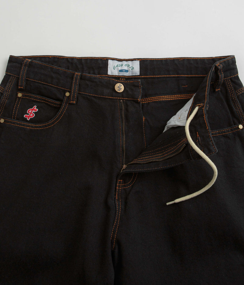 Cash Only Logo Baggy Jeans in Washed Black and Red