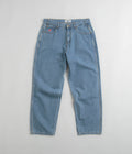 Cash Only Logo Baggy Jeans in Washed Indigo and Red