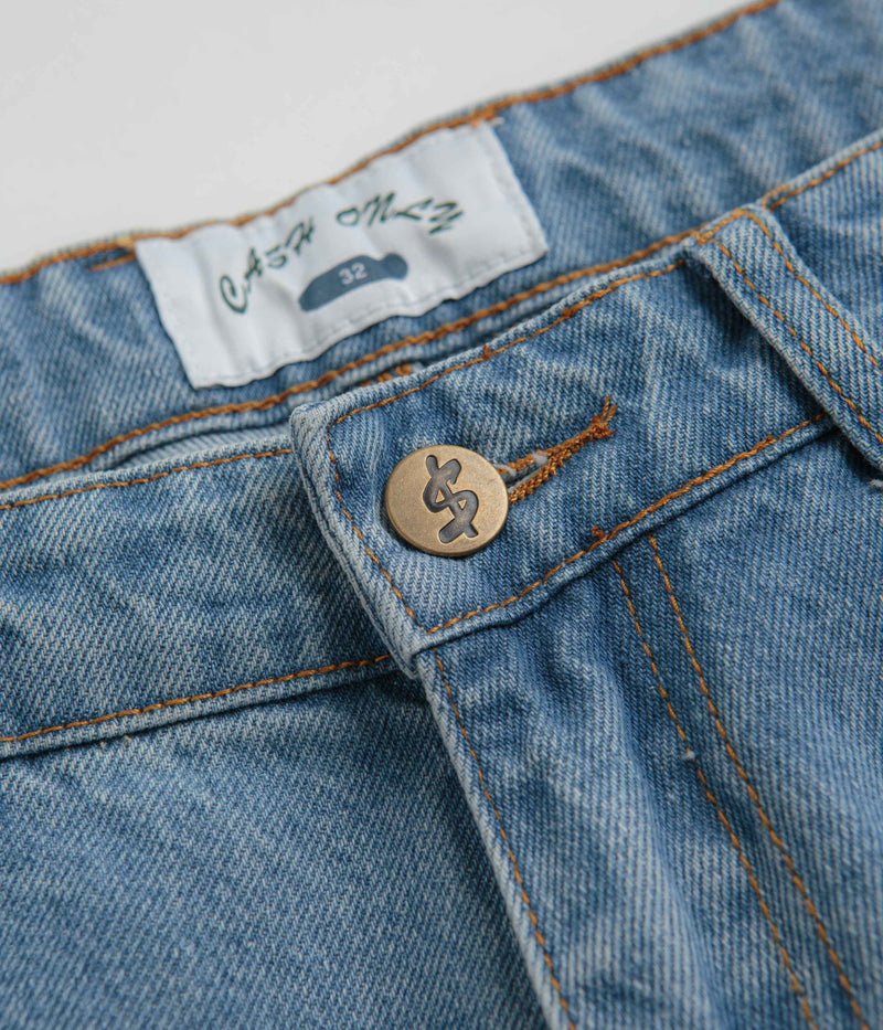 Cash Only Logo Baggy Jeans in Washed Indigo and Red