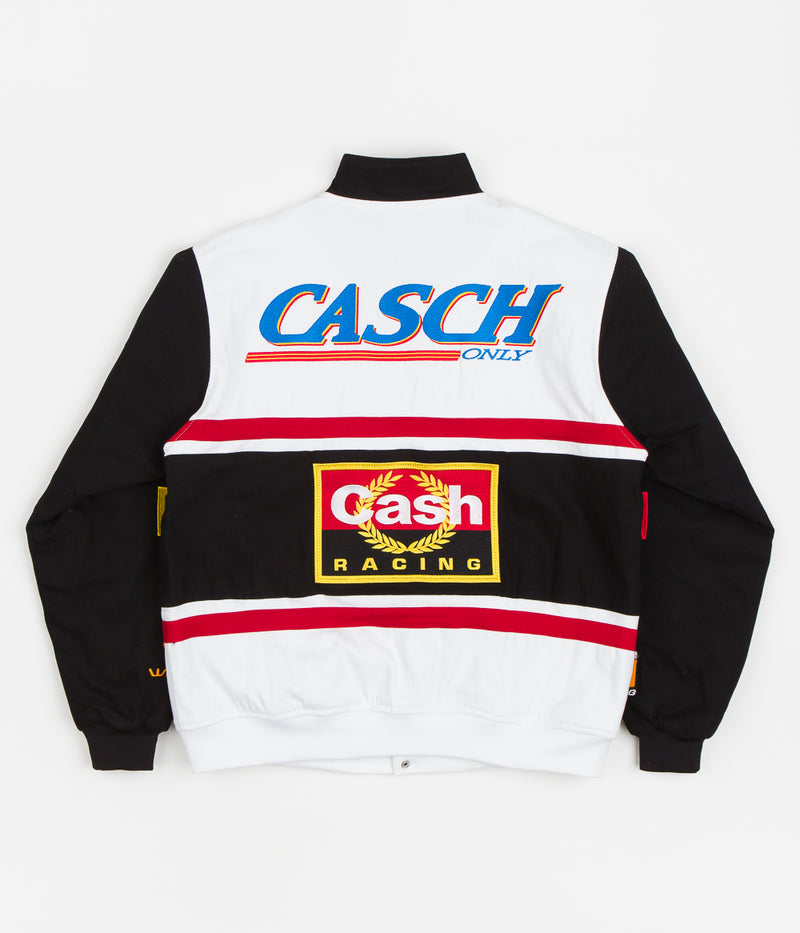 Cash Only Racing Jacket in White and Black