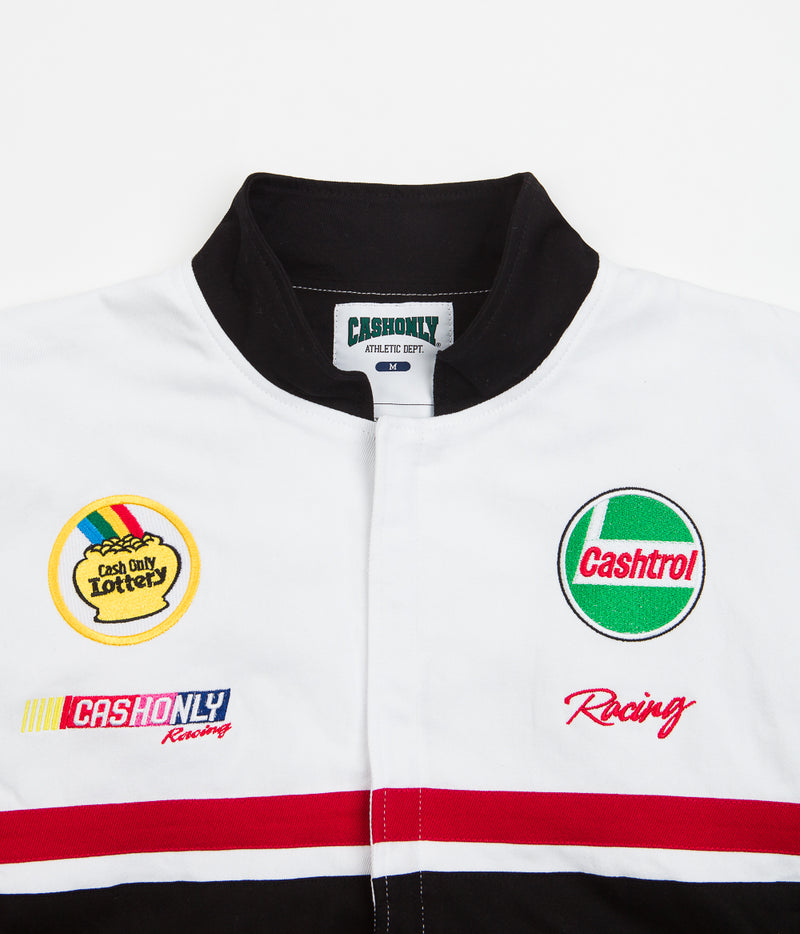 Cash Only Racing Jacket in White and Black