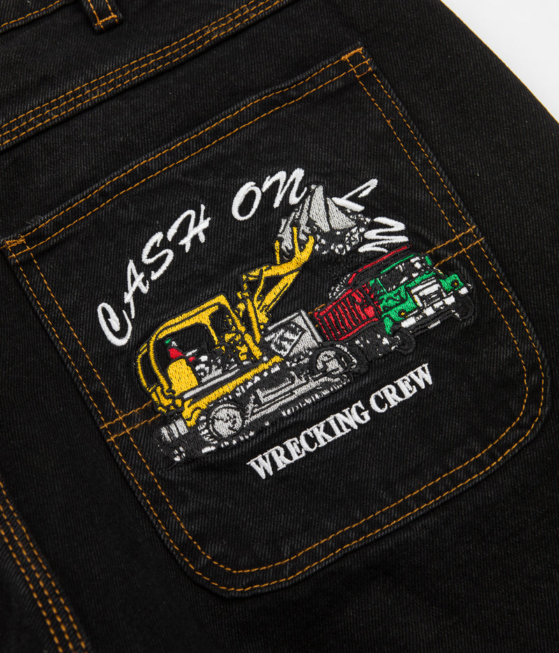 Cash Only Wrecking Baggy Jeans in Washed Black