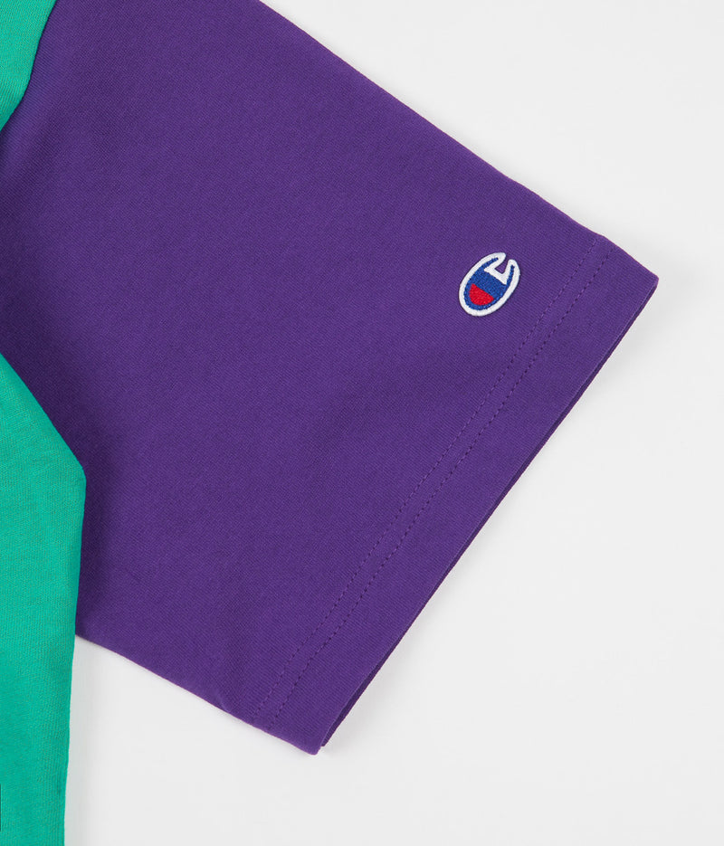 Champion Oversize T-Shirt in Spring Green and Purple