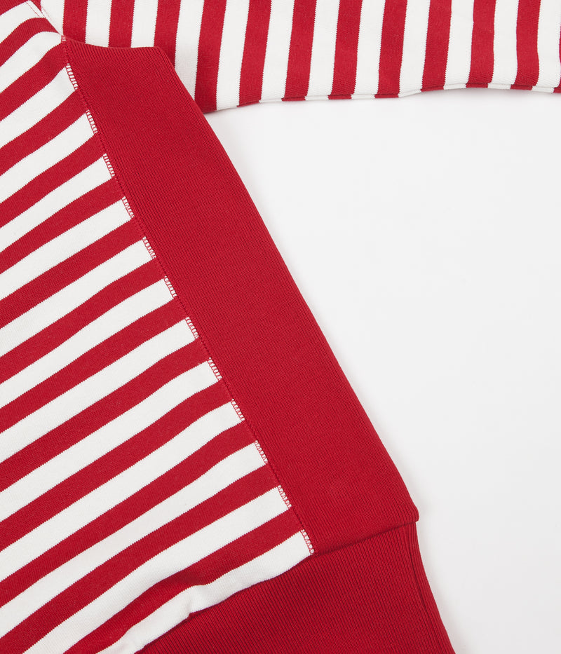 Champion Striped Crewneck Sweatshirt in Red and White