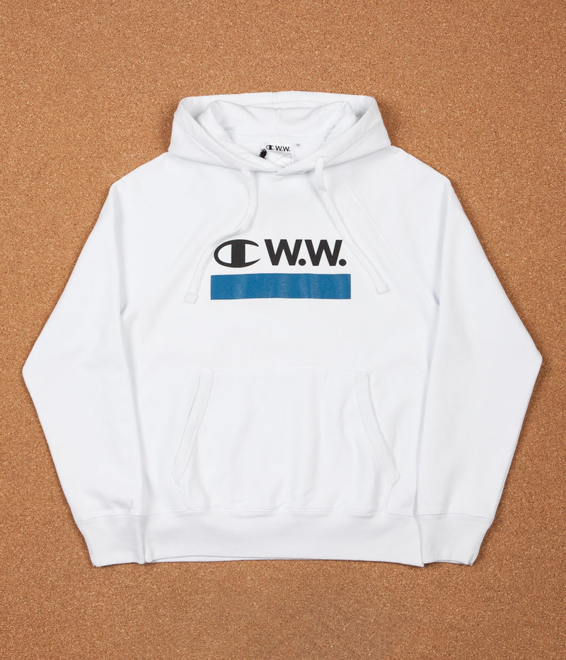 Champion x Wood Wood Judd Hoodie in Bright White