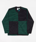 Adidas Checkered Club Long Sleeve Jersey in Collegiate Green and Black