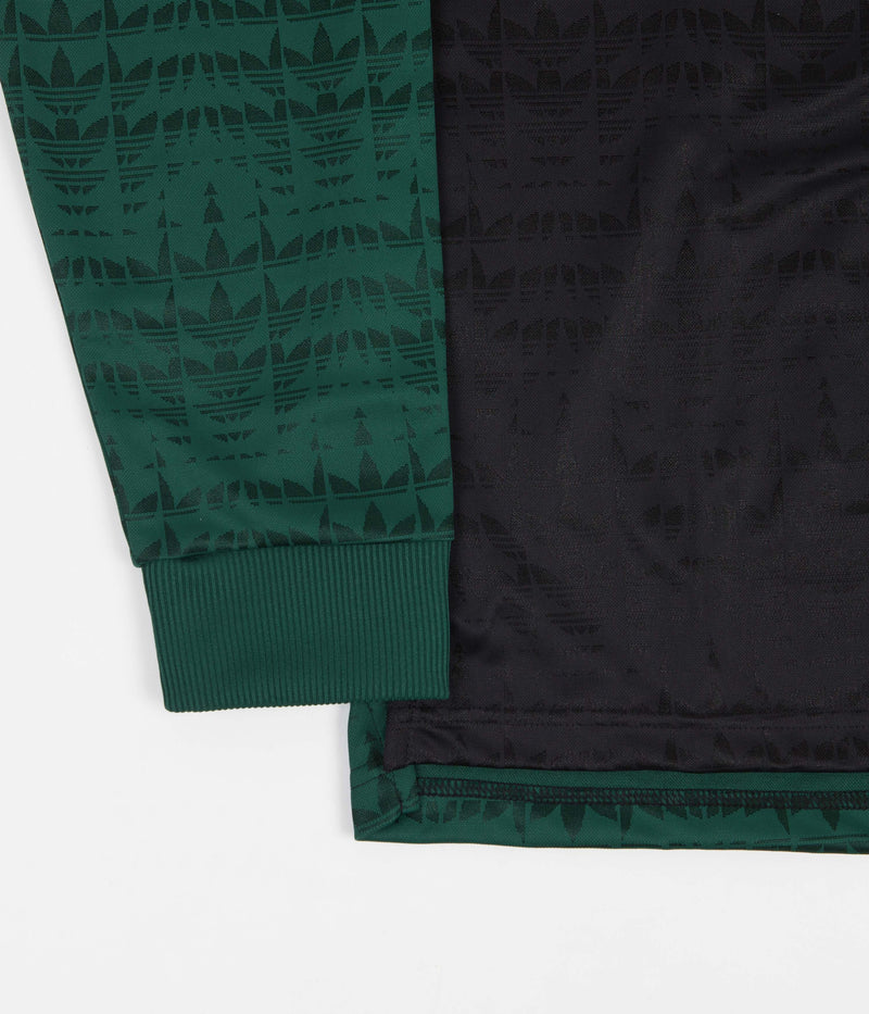 Adidas Checkered Club Long Sleeve Jersey in Collegiate Green and Black