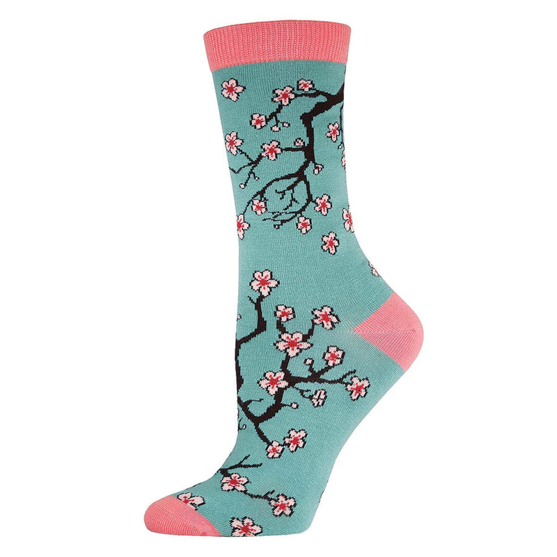 Cherry Blossoms - Women's Bamboo Crew