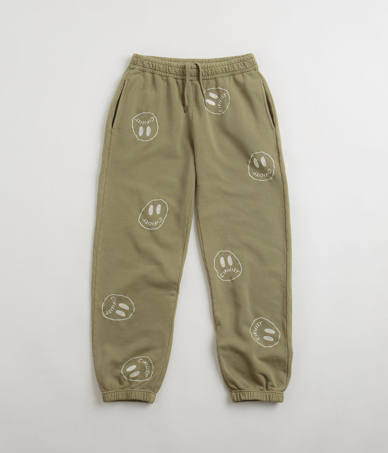 Civilist Allover Smiler Joggers in Olive