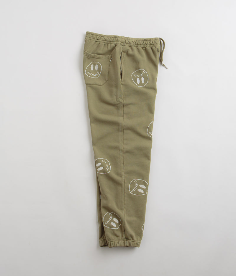 Civilist Allover Smiler Joggers in Olive