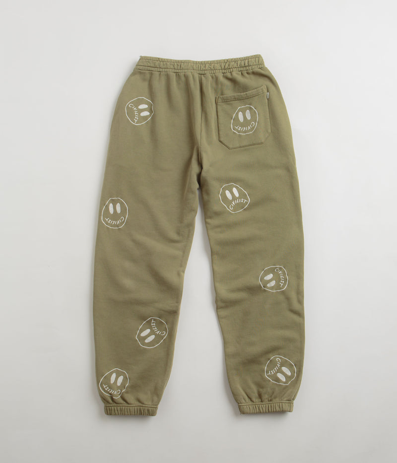 Civilist Allover Smiler Joggers in Olive