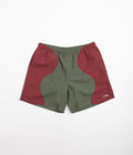 Civilist Butterfly Shorts in Bordeaux and Olive