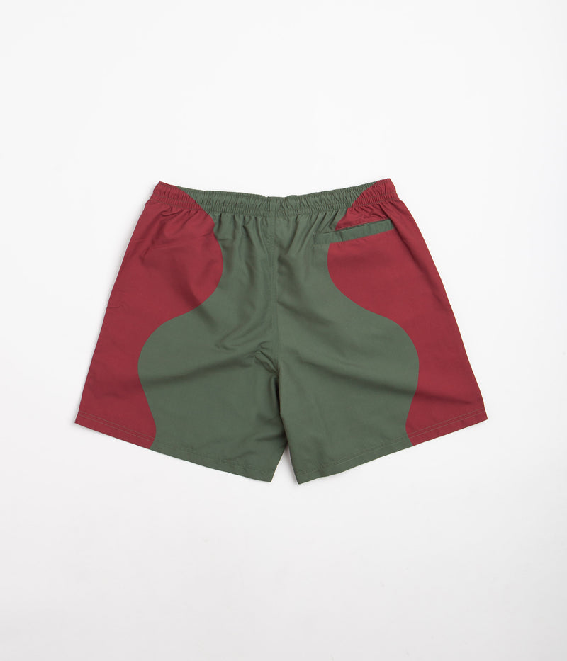 Civilist Butterfly Shorts in Bordeaux and Olive