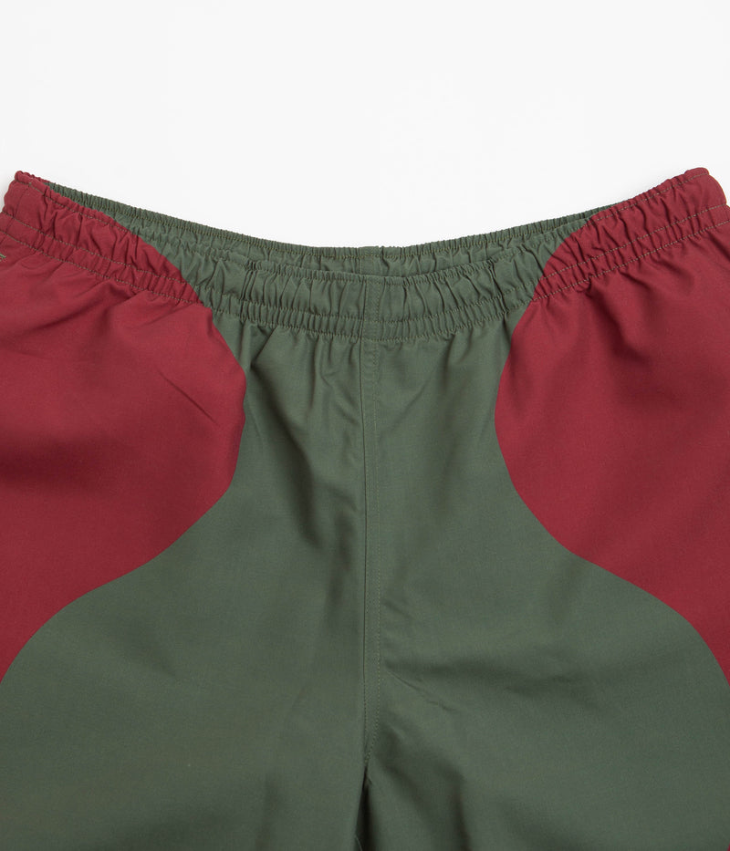 Civilist Butterfly Shorts in Bordeaux and Olive