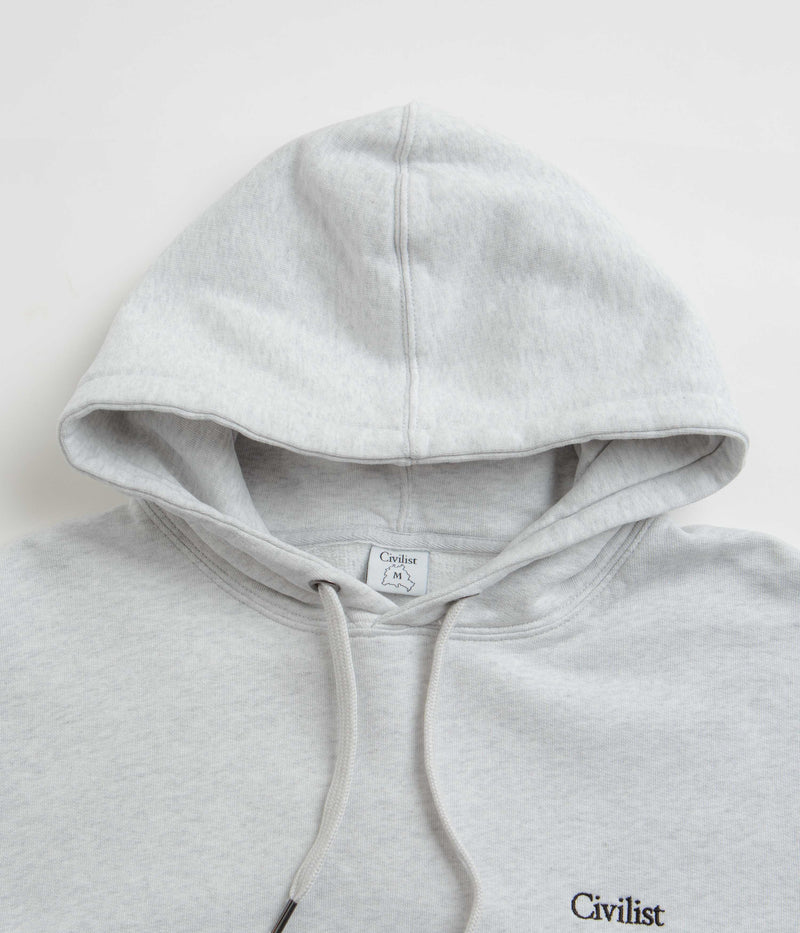 Civilist Mini Logo Hoodie in Light Heather Grey