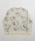 Civilist Smiler Knit Crewneck Sweatshirt in Ecru