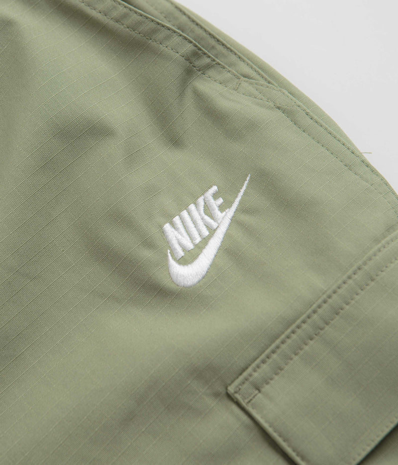 Nike Club Cargo Shorts in Oil Green and White
