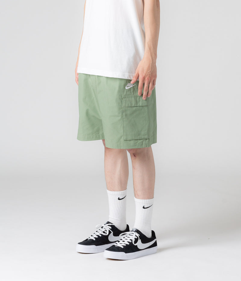 Nike Club Cargo Shorts in Oil Green and White