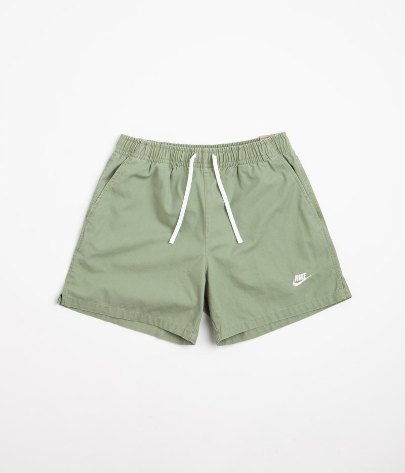 Nike Club Flow Shorts in Oil Green and White