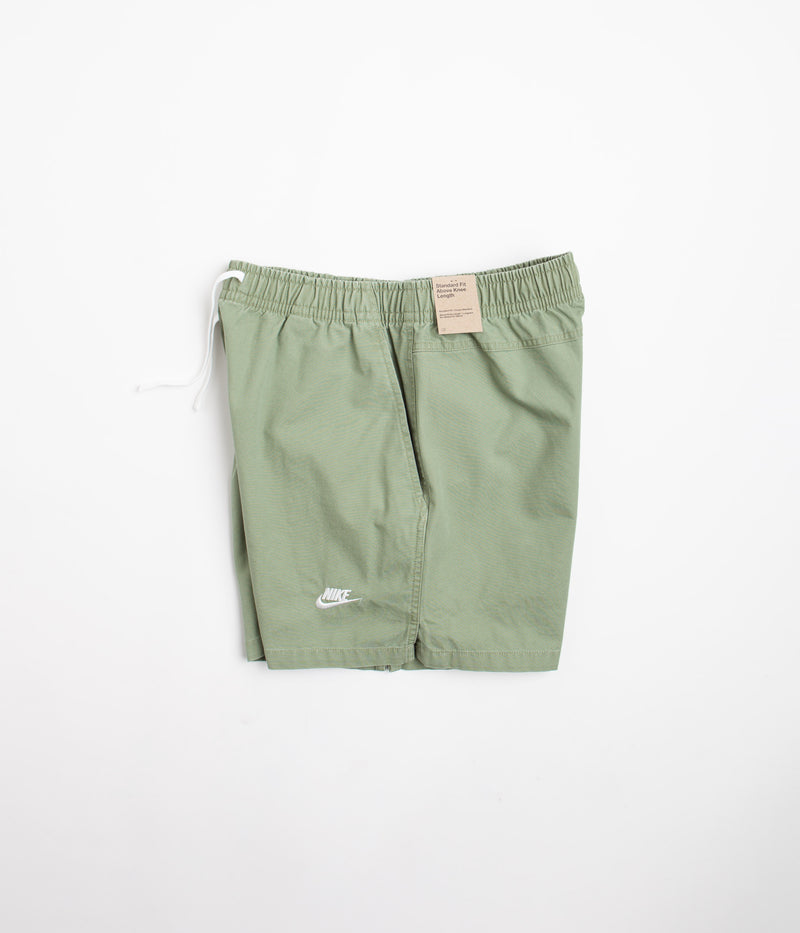 Nike Club Flow Shorts in Oil Green and White