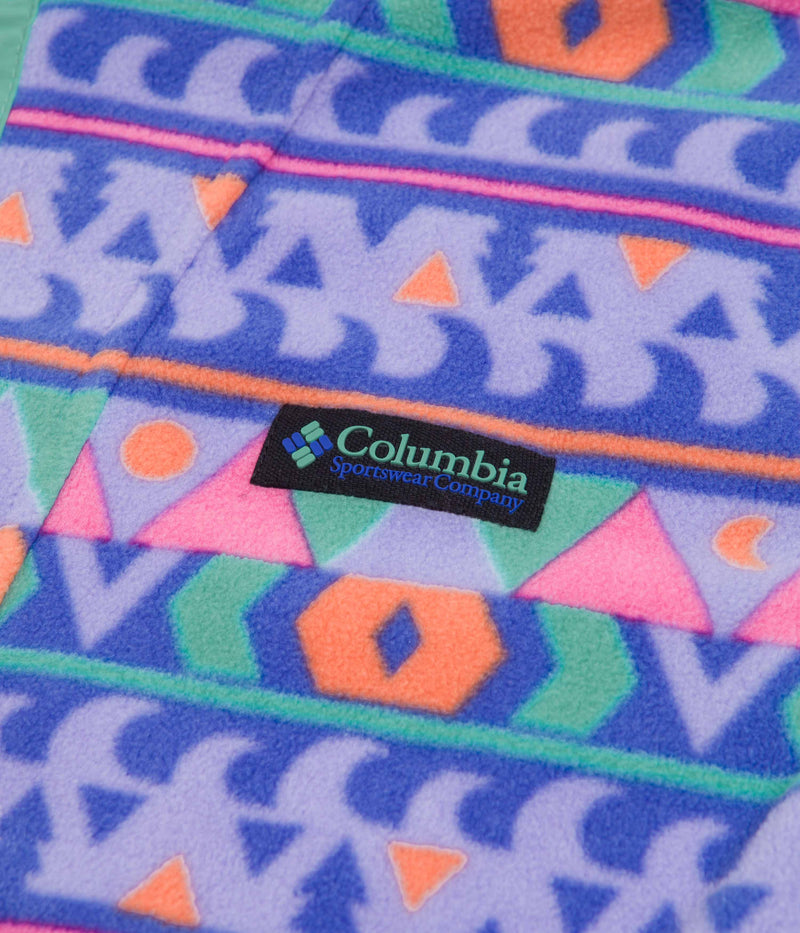 Columbia Back Bowl Lightweight Fleece in Purple Lotus Camp Blanket and Bright Aqua