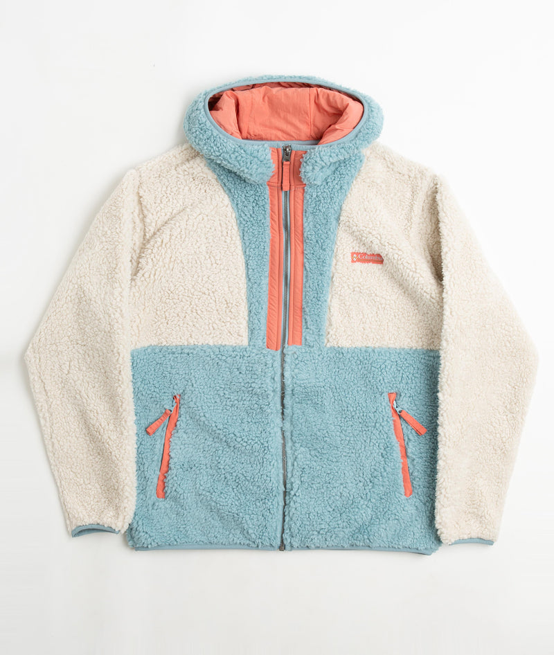 Columbia Backbowl Sherpa Hoodie in Dark Stone and Stone Blue