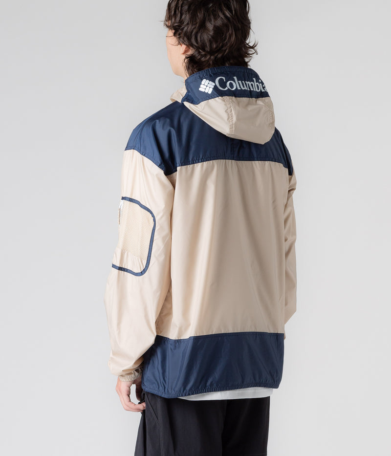 Columbia Challenger Windbreaker Jacket in Ancient Fossil and Collegiate Navy