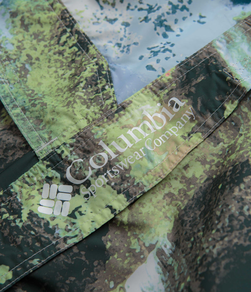 Columbia Challenger Windbreaker Jacket in Napa Green Chasing Falls Print and Black