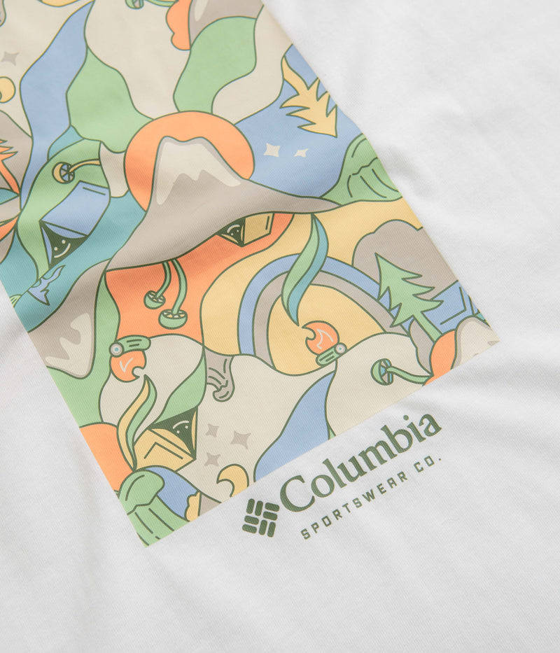 Columbia Explorers Canyon Back T-Shirt in White and Epicamp Graphic